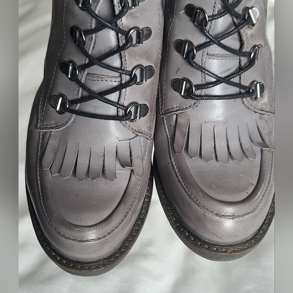 Eric Michael Leather Ankle Boots Grey with Heel Sz 37 Sz 6.5/7 - Picture 9 of 12